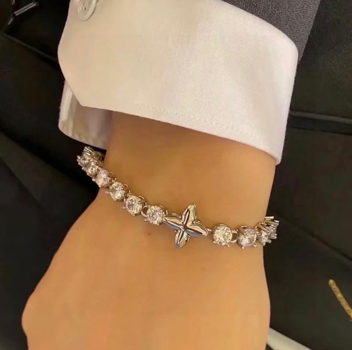 Louis Vuitton Silver Crystal Bracelet